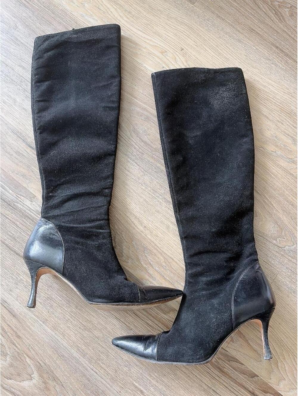 Vintage suede Manolo Blahnik knee high boots